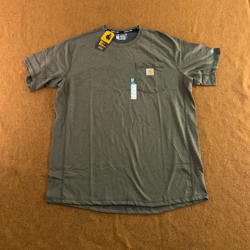Carhartt Mens Large Green Force Relaxed Fit Midweight Pocket T-Shirt NWT
